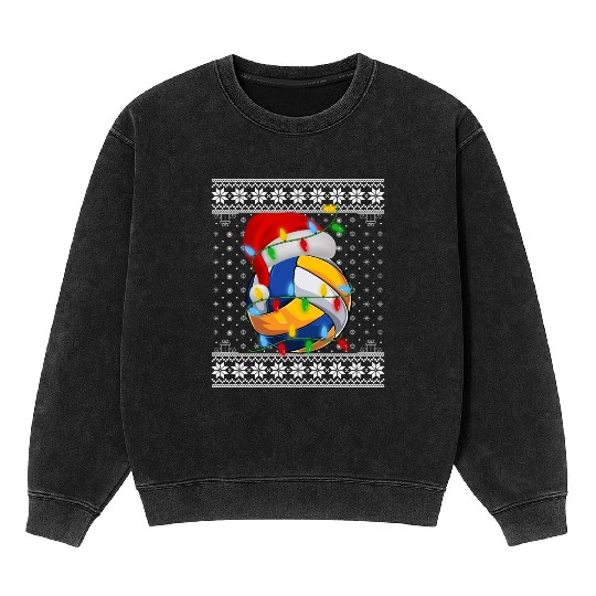 Volleyball Christmas Mineral Wash Sweatshirts
