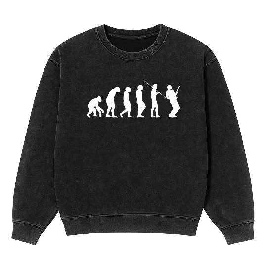 Guitar evolution guitar player musician Mineral Wash Sweatshirts