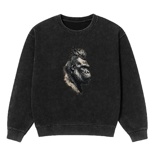 KingKong gorilla's face Mineral Wash Sweatshirts