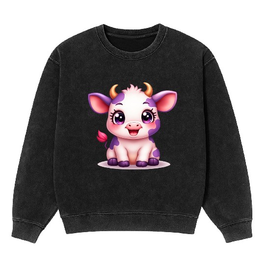 blueberry cow Gift unique Mineral Wash Sweatshirts