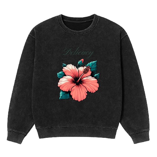 Hibiscus Grace: A Symbol of Delicacy and Elegance Mineral Wash Sweatshirts