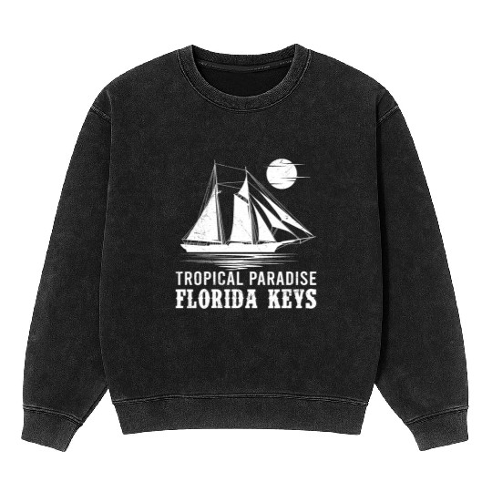 Florida TROPICAL PARADISE KEY-WEST COAST Mineral Wash Sweatshirts