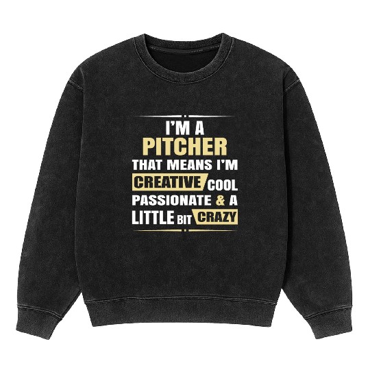 Pitcher Creative Cool And Crazy Mineral Wash Sweatshirts