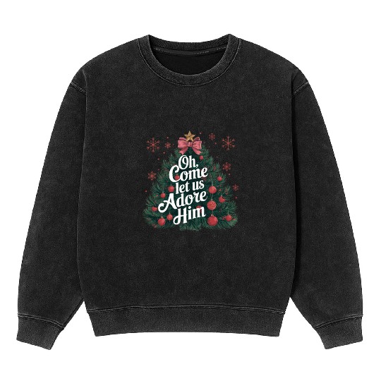 Christmas Tree, Merry Christmas Mineral Wash Sweatshirts