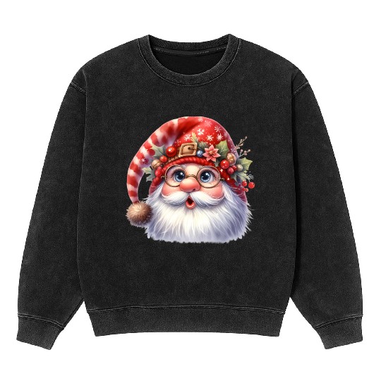 Santa Claus Christmas, Merry Christmas Mineral Wash Sweatshirts