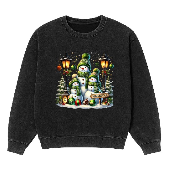 Snowman Christmas, Merry Christmas Mineral Wash Sweatshirts