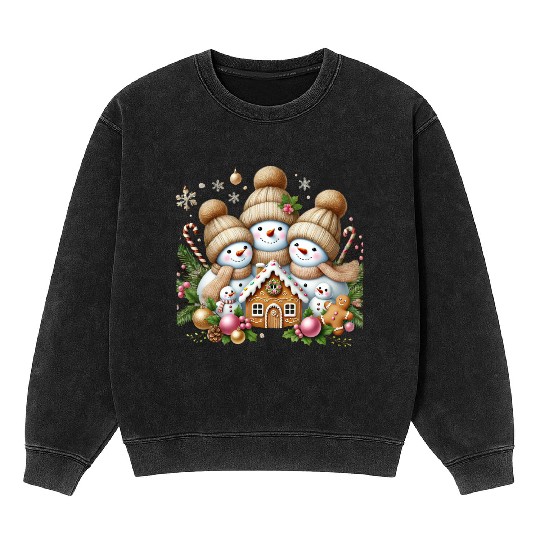 Snowman Christmas, Merry Christmas Mineral Wash Sweatshirts