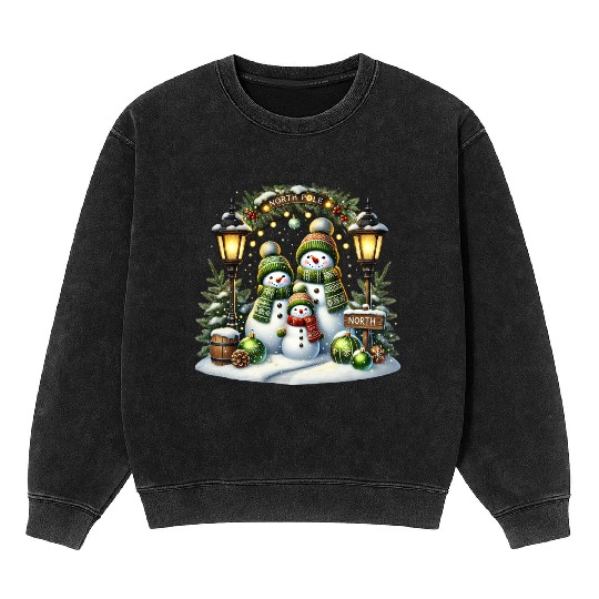 Snowman Christmas, Merry Christmas Mineral Wash Sweatshirts