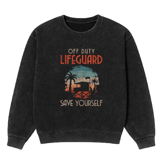 Lifeguard Edge Of The Pool Swimming Job Mineral Wash Sweatshirts