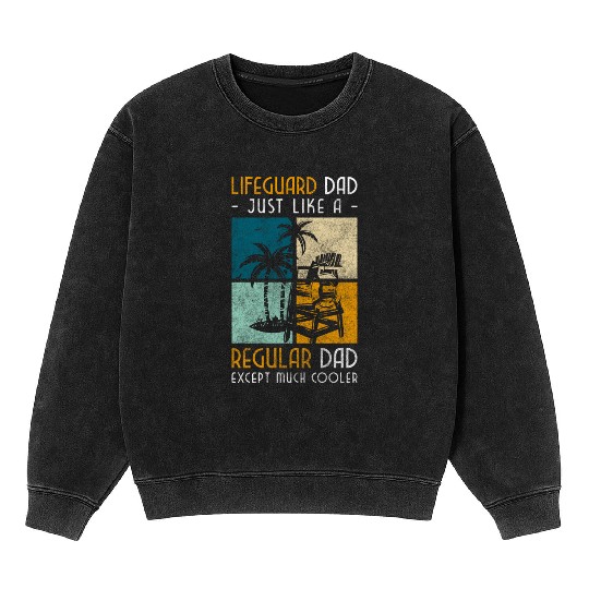 Lifeguard Edge Of The Pool Swimming Mineral Wash Sweatshirts