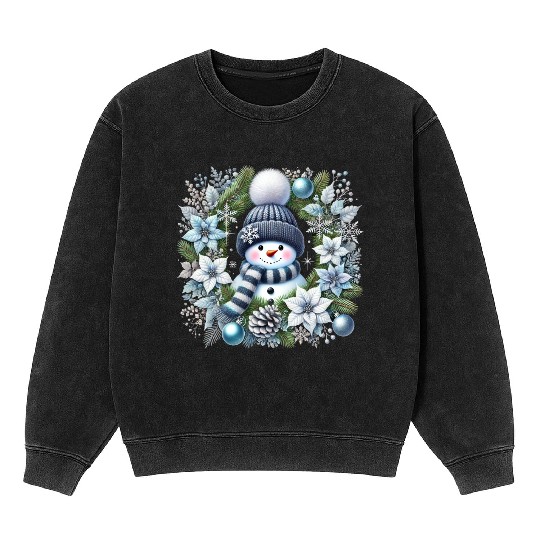 Cute Snowman, Christmas Snowman, Merry Christmas Mineral Wash Sweatshirts
