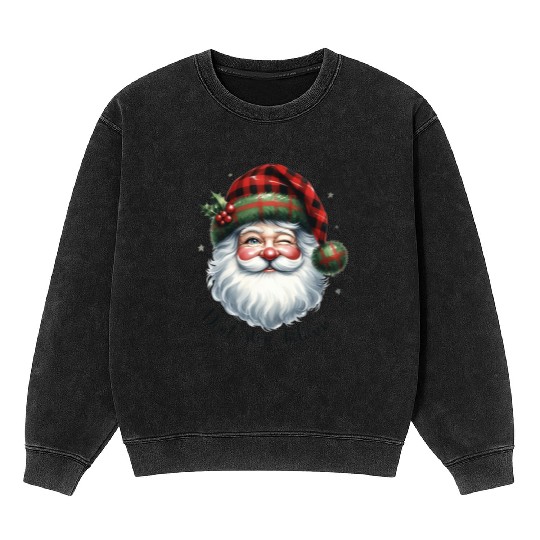 Don t Stop Believin, Santa Christmas Mineral Wash Sweatshirts