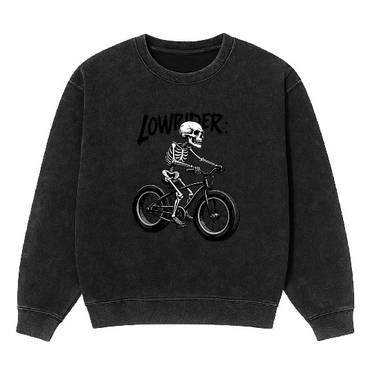 Lowrider Skeleton Art Mineral Wash Sweatshirts