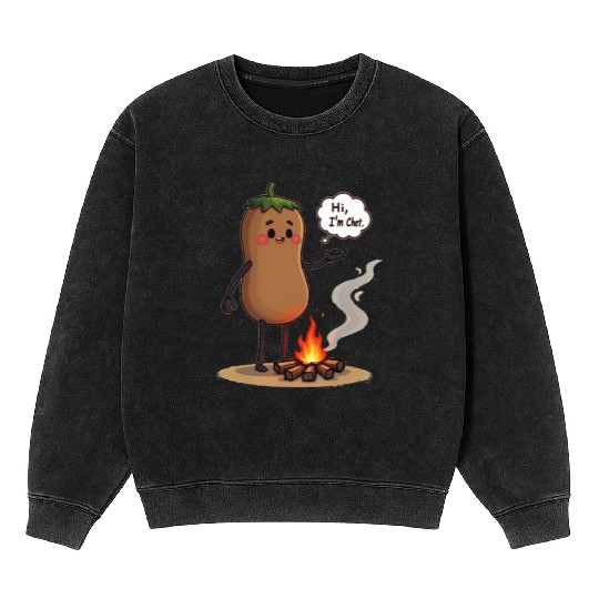 Chestnuts Roasting Christmas Cartoon Mineral Wash Sweatshirts