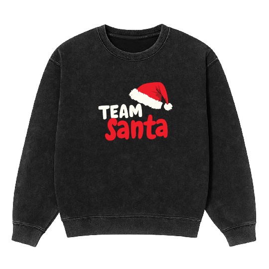 Team Santa Santa Claus Christmas Santa Claus Mineral Wash Sweatshirts