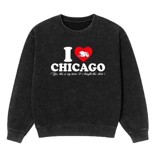 Groovy I Love CHICAGO Mineral Wash Sweatshirts