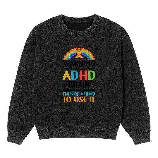 Autism Awareness Neurodivergent ADHD Mineral Wash Sweatshirts
