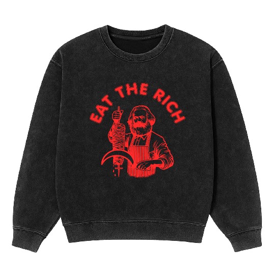 Eat the rich Karl Marx Eat Doner Kebab Rich Mineral Wash Sweatshirts