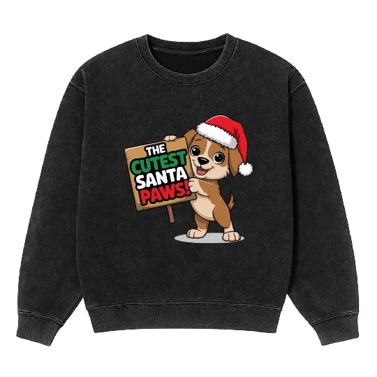Cutest Santa Paws Mineral Wash Sweatshirts