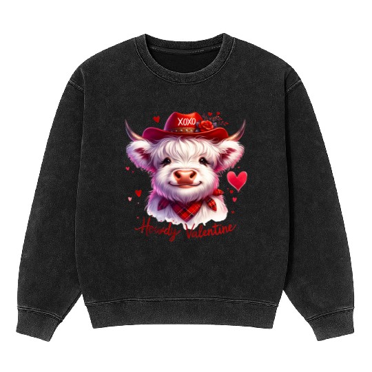 Howdy Valentine, Valentines Day Mineral Wash Sweatshirts