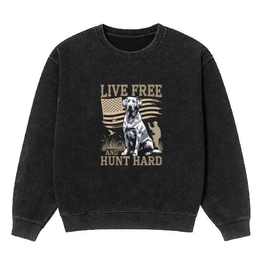 Duck Hunting Mineral Wash Sweatshirts Deer Hunting USA Flag Hunters