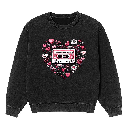 Valentines, Valentines Day, Retro Valentine Mineral Wash Sweatshirts