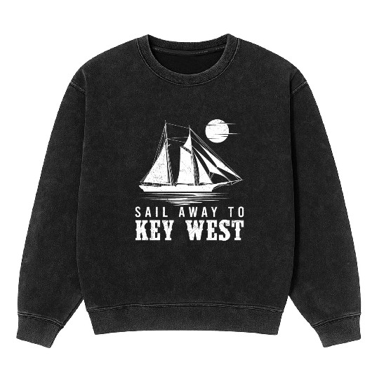 Florida SAIL AWAY TO KEY-WEST Florida Keys Mineral Wash Sweatshirts