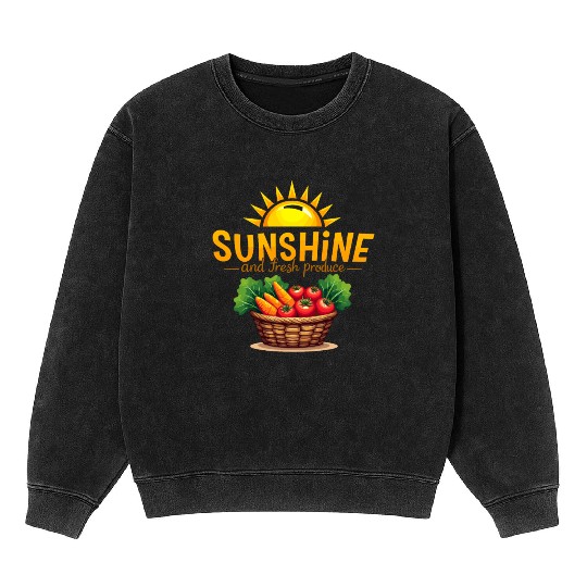 Farmers Market Vendor Fresh Produce and Local Mineral Wash Sweatshirts