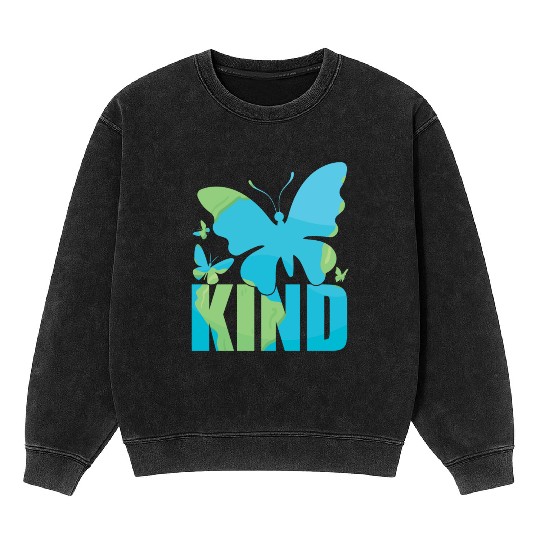 Butterfly Floral Vacation Nature Lover Mineral Wash Sweatshirts