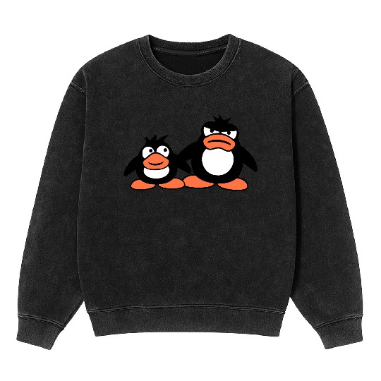 Penguin Two Friends 2 Team Big Brother Angry Crew Mineral Wash Sweatshirts