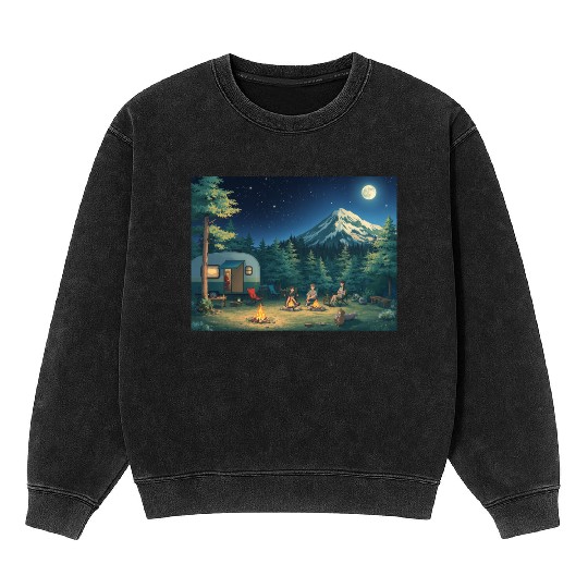 Digital nature bad painting Mineral Wash Sweatshirts