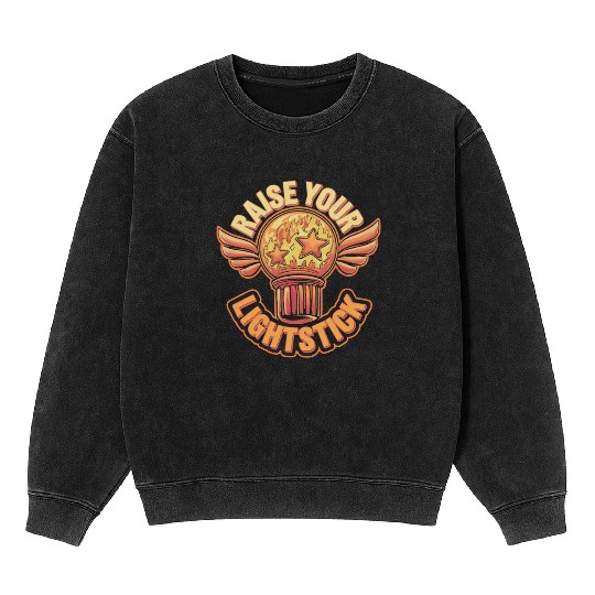 K-Pop Korean Pop Music South Korea Kpop Lightstick Mineral Wash Sweatshirts