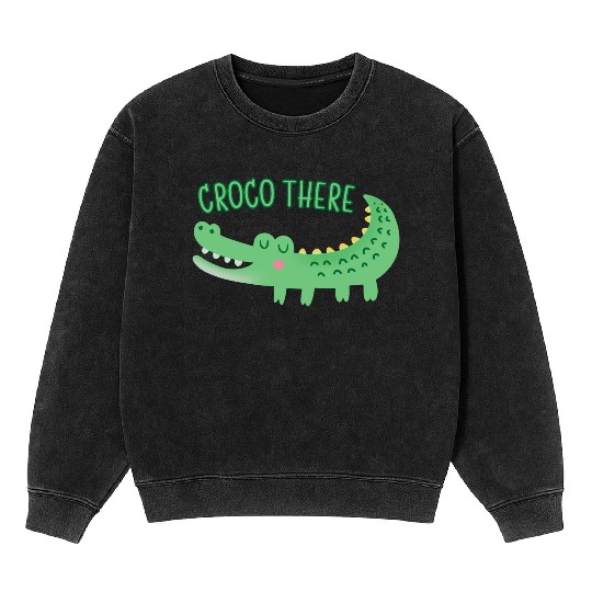 Croco There Cello There Hello There Crocodile Meme Mineral Wash Sweatshirts