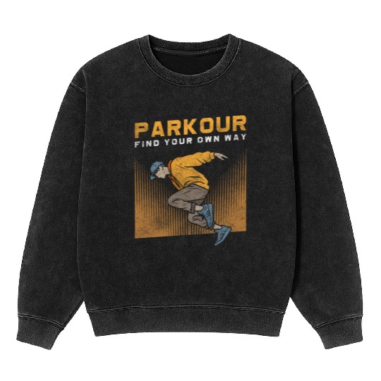 Parkour Extreme Underground Stunt Mineral Wash Sweatshirts