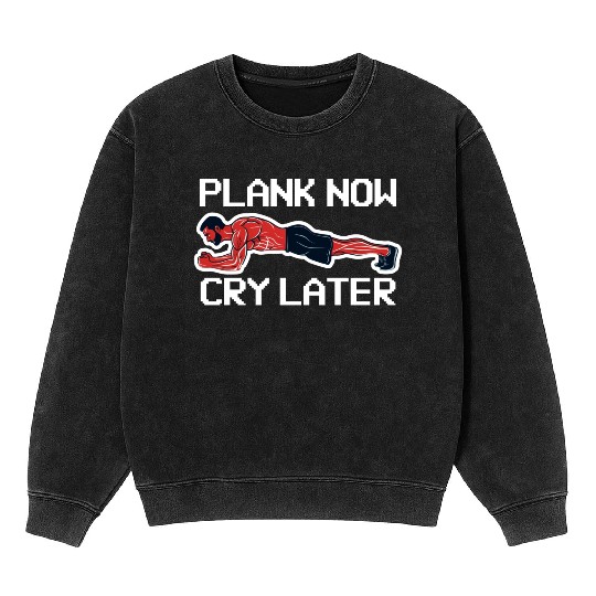 Plank Now Cry Later Mineral Wash Sweatshirts