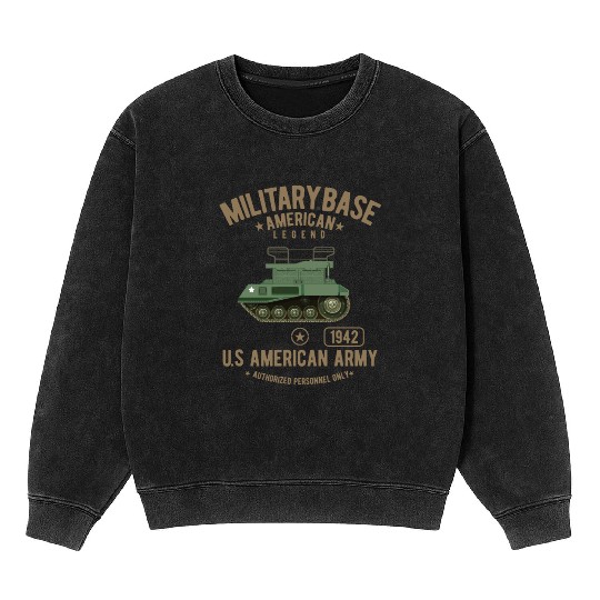 American US Army Vehicle Mineral Wash Sweatshirts