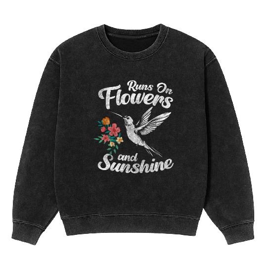 Hummingbird Nature Swarm Life Mineral Wash Sweatshirts