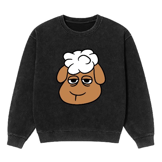 Sheep Tired Bored Empty Look Head Face Unhappy Sad Mineral Wash Sweatshirts