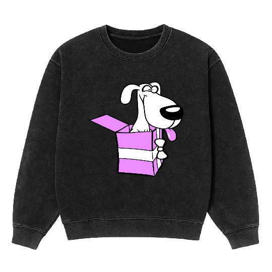 Dog Pet Gift Box Funny Crazy Surprise Fun Puppy Mineral Wash Sweatshirts