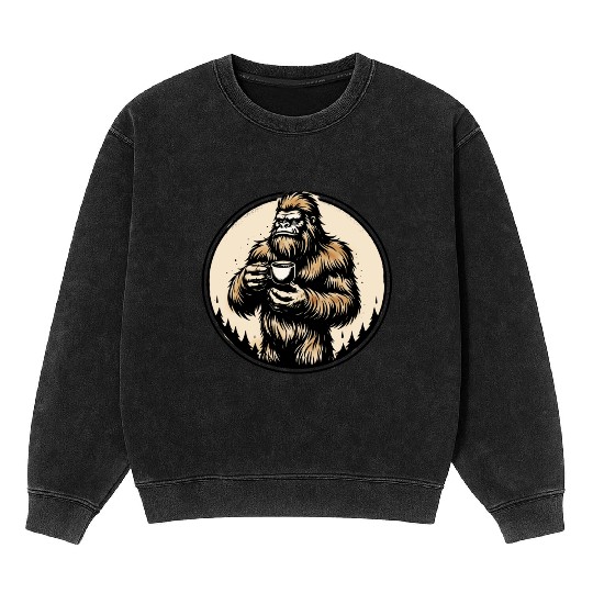 dark wild coffee wild man monkey Chewbacca Beard Mineral Wash Sweatshirts
