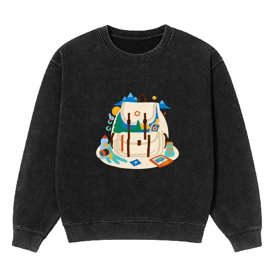 Adventure Awaits - Explore the World Mineral Wash Sweatshirts