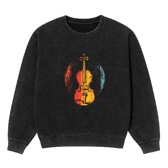 Violin Comic Style Mineral Wash Sweatshirts