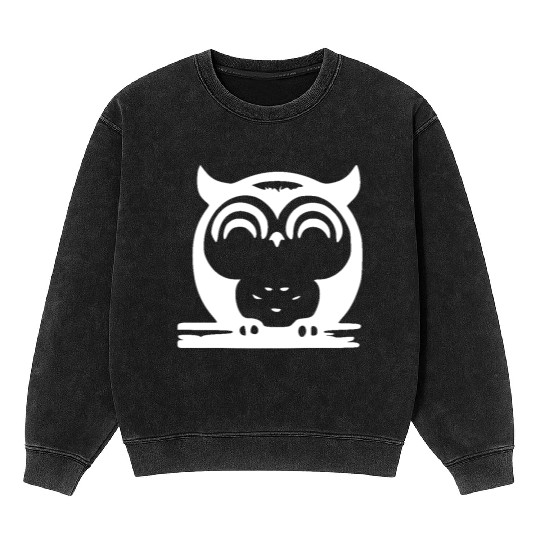 Cute Sleeping Owl Mineral Wash Sweatshirts