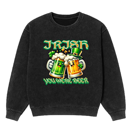 Funny Irish Beer Mug Design - Cheers & Fun Mineral Wash Sweatshirts