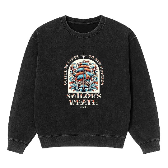 Sailor's Wrath – Nautical Tattoo Art Mineral Wash Sweatshirts