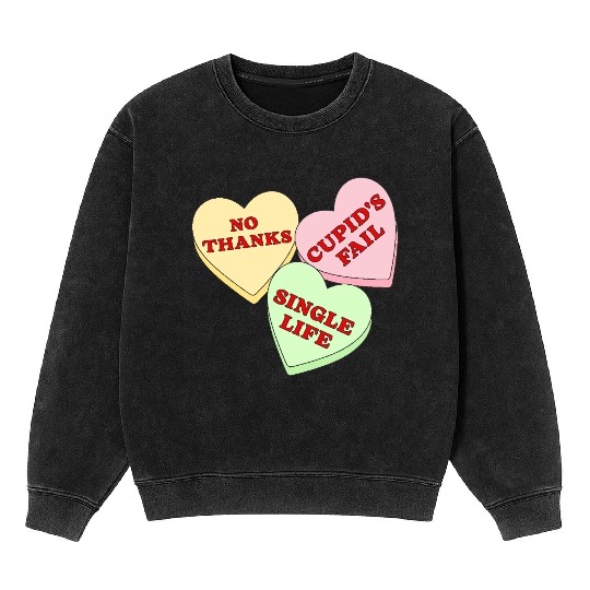 Valentines Candy Hearts Mineral Wash Sweatshirts