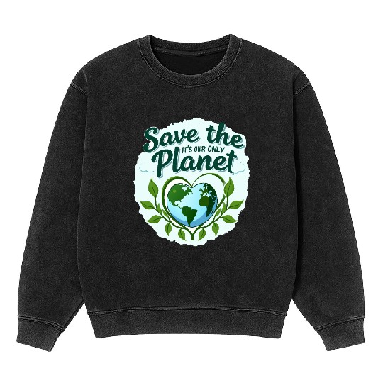 Eco-Friendly Earth Design Mineral Wash Sweatshirts