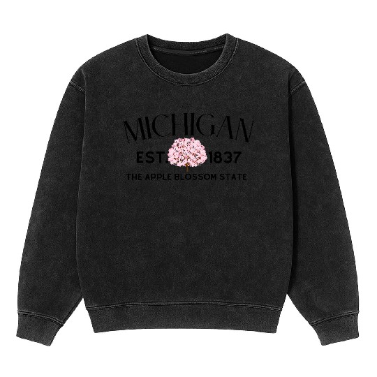 Michigan Apple Blossom State Mineral Wash Sweatshirts