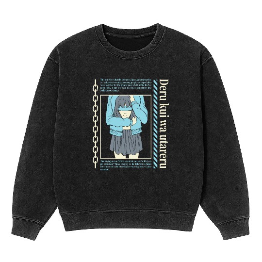 Anime Japanese Streetwear Mineral Wash Sweatshirts