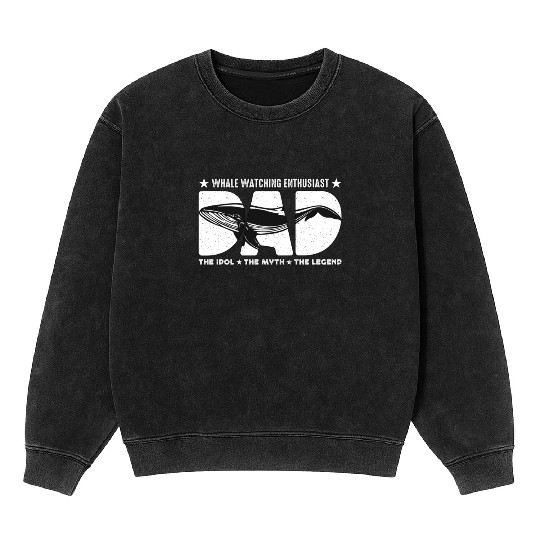 Whale Watching Enthusiast Dad The Marine Biologist Mineral Wash Sweatshirts